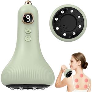 SCIHDETR Massaggiatore Anticellulite, Velora Massaggiatore Anti Cellulite, 9 Livelli Elettrico Guasha Regolabile, Riscaldamento Senza Fili, Gua Sha Vacuum per Corpo, Gambe e Glutei, Verde