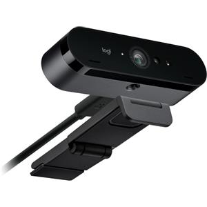 Logitech Brio Webcam 4K - Ultra HD, Windows Hello, Correzione Automatica Illuminazione, Cancellazione Rumore, Compatibile con Teams e Zoom