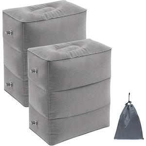 Yuandream Cuscino Gonfiabile per i Viaggi, 2 Pezzi Poggiagambe cuscino da Viaggio in Aereo Regolabile per piedi riposo per aerei, automobili, autobus, treni, ufficio, casa e Qualsiasi Viaggio