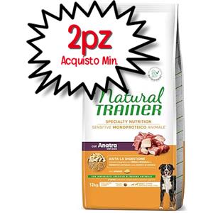 Trainer Natural Sensitive No Gluten Cibo Secco per Cani Adulto Medium/Maxi con Anatra - 12 kg