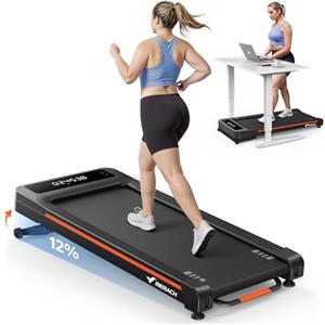 MERACH Tapis Roulant Elettrico 12% Inclinazione Automatica,3.5HP Walking pad,Carico massimo di 180kg,Tapis Roulant Salvaspazio,Treadmill Compattoe con Telecomando e LED per Casa/Ufficio