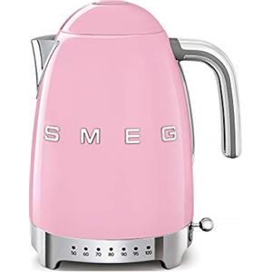 Smeg, Bollitore Temperatura Variabile KLF04PKEU 1,7L, Più Livelli di Temperatura, Filtro Anticalcare Lavabile, Autospegnimento di Sicurezza, Indicatore Livello Acqua, Avvolgicavo, Potenza 2400W, Rosa