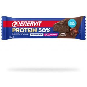 Enervit Sport Protein Bar 50%, gusto Dark Choco - Barretta Proteica da 40 grammi con Vitamine