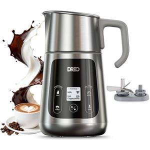 DREO Montalatte Tutto-in-uno, Creatore di Schiuma Automatico per Micro-schiuma di Livello Latte Art e Caffè Caldo/Freddo, Scaldalatte Elettrico da 27oz/800ml con oltre 30 Bevande