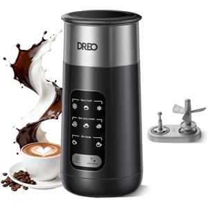 Dreo Montalatte, Montalatte Elettrico 8 in 1 per Caffè Latte Art, 255.1 g/270 ml Montalatte per Schiuma Calda e Fredda, Scaldalatte Automatico per Latte e Latte Vegetale con LED, Facile da