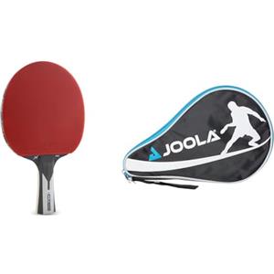 JOOLA 54206 Racchetta da ping pong Carbon X Pro ITTF, autorizzata, 7 stelle, spessore spugna 2 mm, colore: Nero/Grigio & 80501, Fodero in Nylon Unisex - Adulto, Nero, Taglia Unica