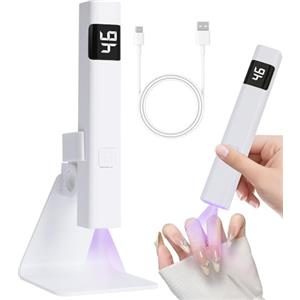 Vonsera Lampada Unghie, Mini Lampada UV con Supporto, 3W Unghie Senza Fili, Regolabile per Gel, Resina e colla UV, con USB, Modalità di Temporizzazione, Adatta ai Principianti Della Nail Art Fai da te