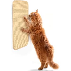 Vonsera Tappetino Tiragraffi per Gatti, Set Tiragraffi da Parete Autoadesivi, Protezione Antigraffio per Divano, in Sisal, 50x25 cm, Beige, (1 PCS)