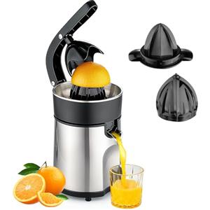 Cozary Spremiagrumi Elettrico,Spremi Agrumi Elettronico, 2 Coni di Dimensioni Diverse, Sistema Antigoccia, Lavabile in Lavastoviglie, senza BPA,Spremiagrumi a Leva per Arance e Limoni
