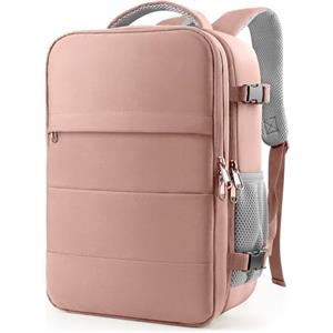 HOTOR Zaino da Viaggio Porta PC di Grande Capacità, Multi-Tasca, Bagaglio a Mano Compatibile Ryanair per Uomo e Donna, per Pendolarismo, Viaggi in Aereo e Trekking, 44 x 20 x 30 cm, Rosa