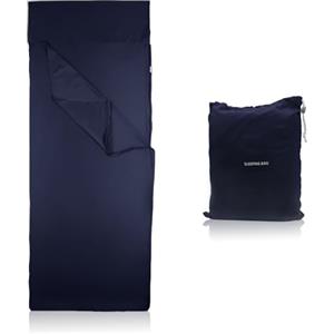 AUSYIWI Sacco a pelo ultraleggero sacco lenzuolo portatile viaggio materassino campeggio 90 x 220cm per ostelli, escursioni, campeggio, alpinismo,1 borsa per la conservazione inclusa(dark cyan)