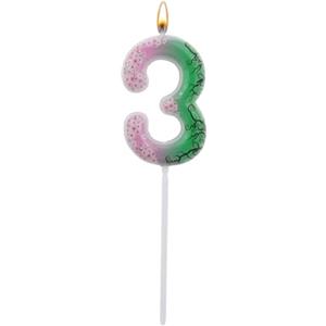 SAVITA Candela Compleanno a Tema Strega, Candele Numeri Rosa e Verdi Graziosi Topper per Torta con Numeri Decorazioni e Articoli per Feste a Tema Strega Halloween Compleanno Perfetti(Numero 3)