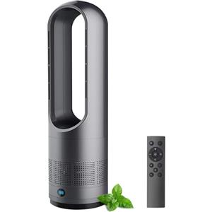 generic Ventilatore A Torre Caldo E Freddo con Telecomando, Ventilatore Senza Pale da 45 Cm, Oscillante A 80°, 8 velocità, Timer 8 Ore, Display A LED, Ventilatore A Circolazione d'Aria, Purificatore d'Aria