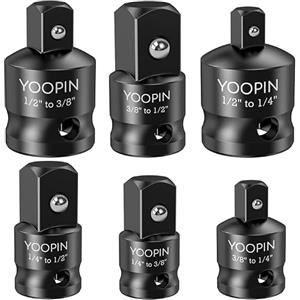 YOOPIN Set di 6 adattatori e riduttori, 1/2, 1/4, 3/8, diversi adattatori a bussola per chiave dinamometrica, cricchetto
