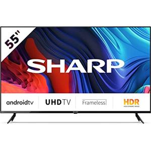 Sharp Aquos 55FL1EA, 50 LED Smart TV 4K UHD Android 11, DVB-T2/S2, 3840 x 2160 Pixels, Wi-Fi, Nero, 3xHDMI 2.1, 2xUSB, Chromecast integrato, Dolby Digital Plus, DolbyAC-4, DTS HD
