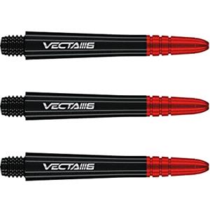 WINMAU Asta del dardo - Vecta Policarbonato Steli di Freccette - 1 Set per Confezione (3 Freccette Aste in Totale) - Accessori Professionali per Freccette - Nero e Rosso Blade 6 Aste Medie