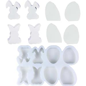 SVOCK 8PCS Stampo Silicone Pasqua, Stampo Silicone Uova di Pasqua Stampo Coniglio Pasquale, Stampi Uova di Pasqua Silicone, Stampo Silicone Pasqua Gesso per Stampi In Silicone