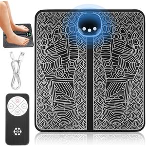 GOMETY EMS - Massaggiatore elettrico per piedi, 19 intensità, USB, 8 modalità, portatile, pieghevole, telecomando, circolazione sanguigna