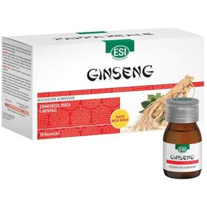 ESI - Go Up Ginseng, Integratore Alimentare Utile in Caso di Stanchezza Fisica e Mentale, Azione Antiossidante ed Energetica, Senza Glutine e Vegetariano, Gusto Mela Rossa, 10 Flaconcini
