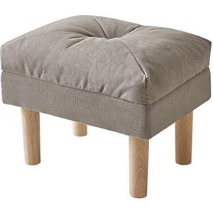 YMYNY Ottomano Poggiapiedi, Sedia con Sedile Cuscino Spugna, Seduta Moderna per Soggiorno Camera da Letto, Sgabello Basso in legno per Ingresso, 40 × 29 × 32CM, Grigio HBD023G