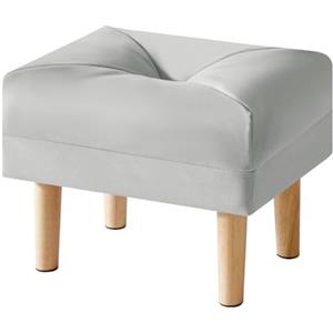 YMYNY Ottomano, Poggiapiedi Camera da Letto, Pouf Poggiapiedi, Materiale Del Tessuto Tecnico, Sgabello Basso in Legno, Piccolo Sgabello Imbottito per Soggiorno e Ingresso 40 x 29 x 32CM Grigio HBD040G