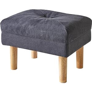 YMYNY Ottomano Poggiapiedi, Sedia con Sedile Cuscino Spugna, Seduta Moderna per Soggiorno Camera da Letto, Sgabello Basso in legno per Ingresso, 40 × 29 × 32CM, Nero Grigio HBD023BG