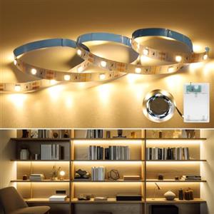 MUSUNIA Striscia LED a batteria, 1 m, luce bianca calda, funzionamento a batteria, con timer, decorazione natalizia
