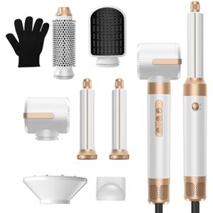 MogaWave Airstyler 7 in 1,1400 W Styler Capelli, Asciugacapelli Phon Professionale con Diffusor,Ferro Arricciacapelli ad Aria da 30 mm, Spazzola per lo Styling, per Asciugatura, Arricciaturae