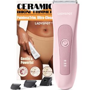 MANSPOT Depilatore Corpo Donna, Rasoio Elettrico Donna con 3 Protezioni e Testine in Ceramica Sostituibili, Epilatore Elettrico Impermeabile, Rasoio Intimo