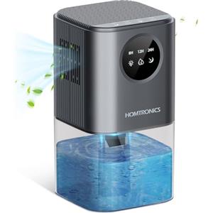 Homtronics Deumidificatore Casa Muffa 1700ML, Homtronics Deumidificatore Portatile Silenzioso, Timer 24 ore, Automatico, con 7 Colori di Luce per Camera per Armadio, Guardaroba, Bagno