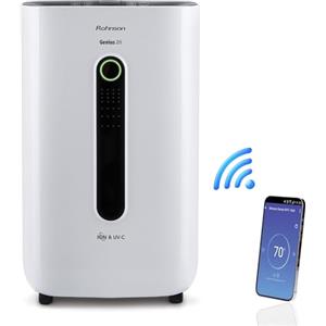 Rohnson Deumidificatore Avanzato - 20L/Giorno, per 120 m², Serbatoio 6,5L, Silenzioso, Portatile, Smart Wi-Fi, Filtro HEPA 13 Opzionale, Ionizzatore, Controllo Umidità, Timer 24h, Blocco Bambini