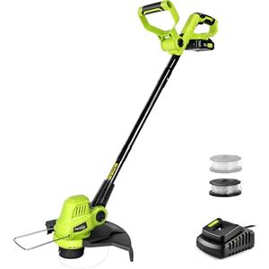 SnapFresh Tagliabordi a Batteria 20V Elettrico (con Batteria e Caricabatterie, Larghezza di Taglio 30,5 cm, Protezione per Fiori, Testa Regolabile a 4 Angolazioni, Impugnature Regolabili)