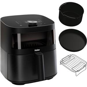 Haier Friggitrice ad aria Haier Serie 5 con set di accessori, 9 in 1, Display, Cuocere, Arrostire, Grigliare, Cottura Lenta, Scongelare, Yogurt, 7L, [Nero]