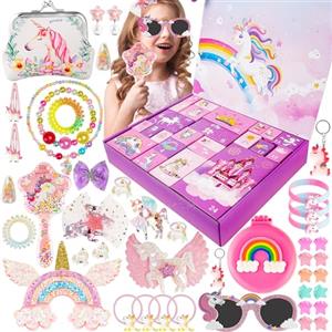 Lustkindheit Calendario Avvento 2025 Unicorno per Bambina 3-10 Anni - 24 Sorprese con 57 Pezzi, Regalo di Natale Legami per Ragazze (Gioielli Inclusi) kids