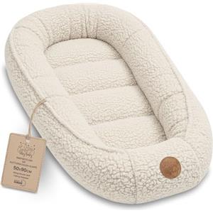 Totsy Baby Nido Neonato Riduttore Letto Peluche Teddy 90x50 cm - Babynest Portatile per Culla Lettino Morbido Coccola Cocoon Bimbo Bimba Camera Neonati Crema
