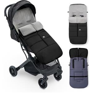 Interbaby Sacco Passeggino Invernale Universale Interbaby | Copri Passeggino Universale Morbida | Sacco Termico per Ovetto Rimovibile, Doppia Apertura, Facile da Lavare, Materiali Anallergici, Nero