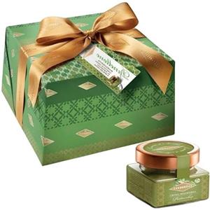 Condorelli Il Panettone del Cavaliere Condorelli | Panettne Margherita | Con Vasetto di Crema Spalmabile al Pistacchio | Panettone con Canditi |