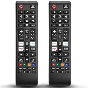 Bemexred Telecomando universale di ricambio per TV compatibile con Samsung LED LCD QLED 4K 8K UHD 3D HDTV HDR Frame Curved Crystal Smart TV, 2 pezzi
