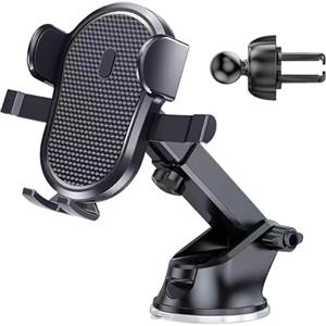 Vktaliphar Porta Telefono Auto Ventosa Vetro Extra Potente - Supporto Cellulare Universale per Cruscotto o Parabrezza con Braccio Snodabile e Rotazione a 360°