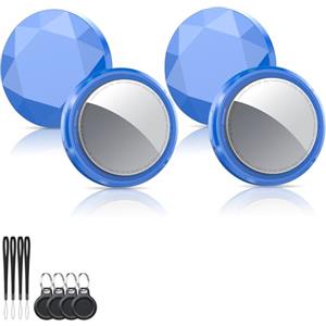 QCOQ Tracker Tag, Bluetooth Trova Oggetti Compatibile con Apple Dov'è (solo iOS), Smart Tracker Localizzatore per Bagagli/Borse/Portafogli Chiavi Tag Tracking, Batteria Sostituibile, Blu Profondo