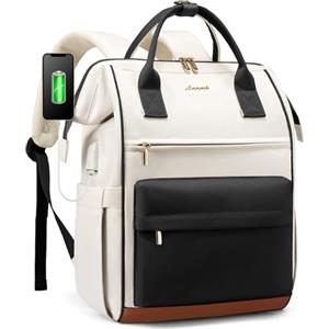 LOVEVOOK Zaino Porta PC Donna, Da Viaggio Lavoro Grande, Impermeabile Per Scuola Università, 15.6 Pollici Computer Laptop Travel Backpack Waterproof, Ufficio Antifurto Elegante Nero