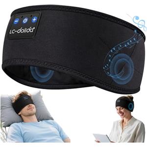 LC-dolida Cuffie per Dormire Bluetooth Fascia, Fascia per Cuffie Sportive Maschera del Sonno per le Cuffie per Donne/Uomini/Adolescenti, Fascia Musicale per Sportivo,Jogging, Yoga, Viaggio