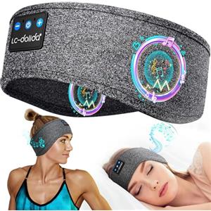 LC-dolida Cuffie per Dormire Bluetooth Fascia, Fascia per Cuffie Sportive Maschera del Sonno per le Cuffie per Donne/Uomini/Adolescenti, Fascia Musicale per Sportivo,Jogging, Yoga, Viaggio