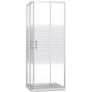 ZIK - Box Doccia Angolare 80x80 2 Lati (Altezza 190) Cabina Doccia Completa in Vetro Temperato 6mm Reversibile, Box Doccia Completo con Porta Scorrevole, Tutti i Componenti Necessari sono Inclusi