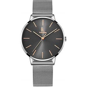 Alienwork Orologio Donna Argento Cinturino in Maglia Metallo Grigio Ultra Sottile