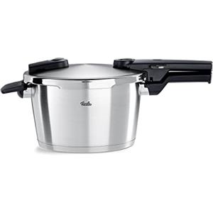 Fissler Vitaquick Premium - Pentola a pressione (4,5 L, diametro 22 cm) in acciaio inox, 2 livelli di cottura, Made in Germany, compatibile induzione