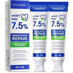 Feeliville 7.5% Hydroxyapatite Toothpaste, Idrossiapatite Dentifricio, Dentifrici all'idrossiapatite per la, dello smalto senza fluoro e il sollievo dalla sensibilità, rafforzamento dei denti (2)