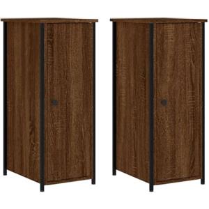 vidaXL Coppia di comodini in stile industriale, colore rovere marrone, con piedini regolabili, stile moderno per camera da letto o salotto