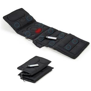 CELLUSTOP Materasso elettrico riscaldante 156 x 54 cm, 10 motori vibranti, 5 modalità, 3 livelli intensità, calore lombare, pieghevole, telecomando cablato, tasca laterale