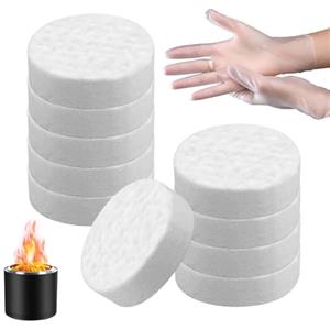 Eclove 10 Pezzi di Lana Ceramica per Bioetanolo, Camino, Stufa, Spugne Rotonde in Ceramica, Lana di Ceramica per Camino a Bioetanolo, Spugna in Ceramica per Camino, per Interni in Gel